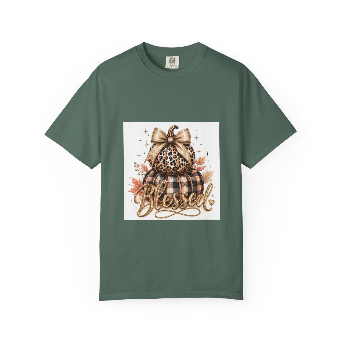 Blessed Pumpkin T-Shirt — Fall Leopard & Buffalo Plaid Pumpkin Graphic