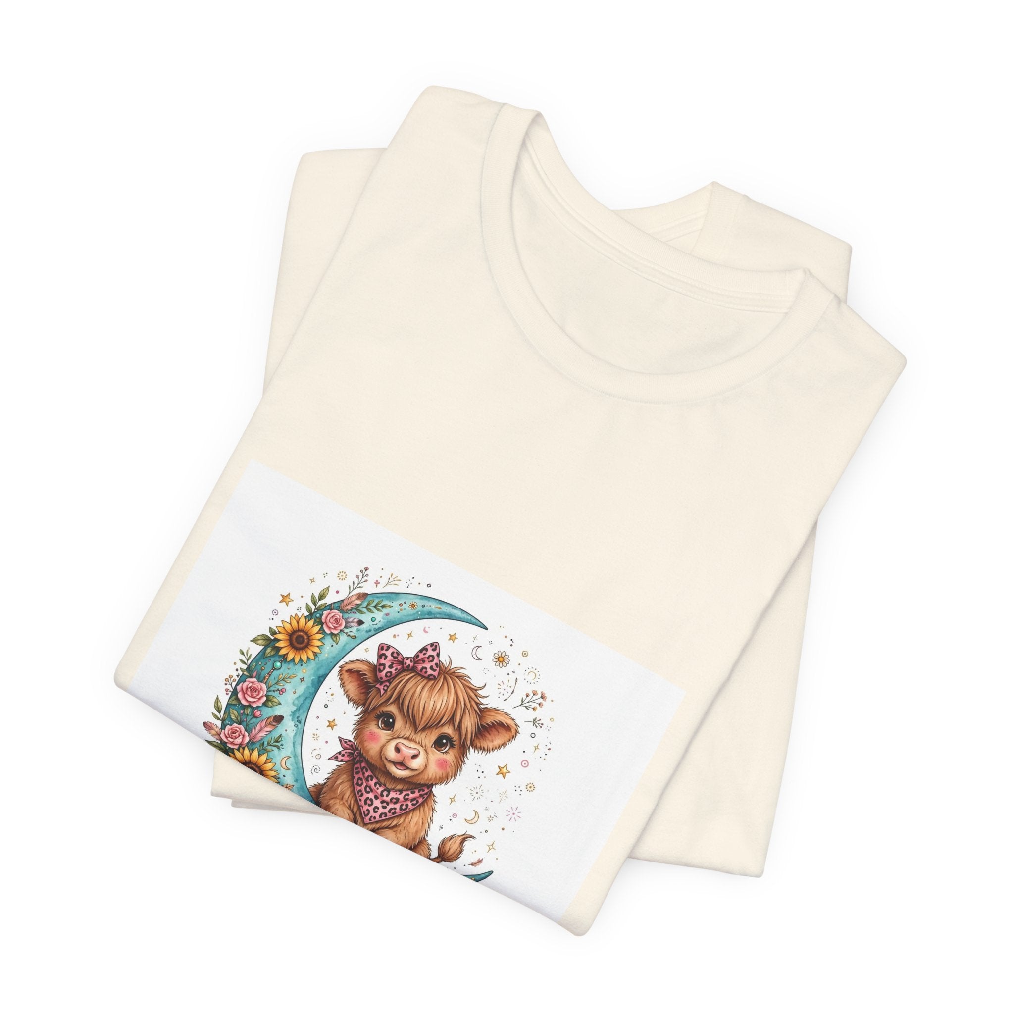 Love You to the Moon & to the Ranch Tee — Cute Cow Moon Graphic T-Shirt
