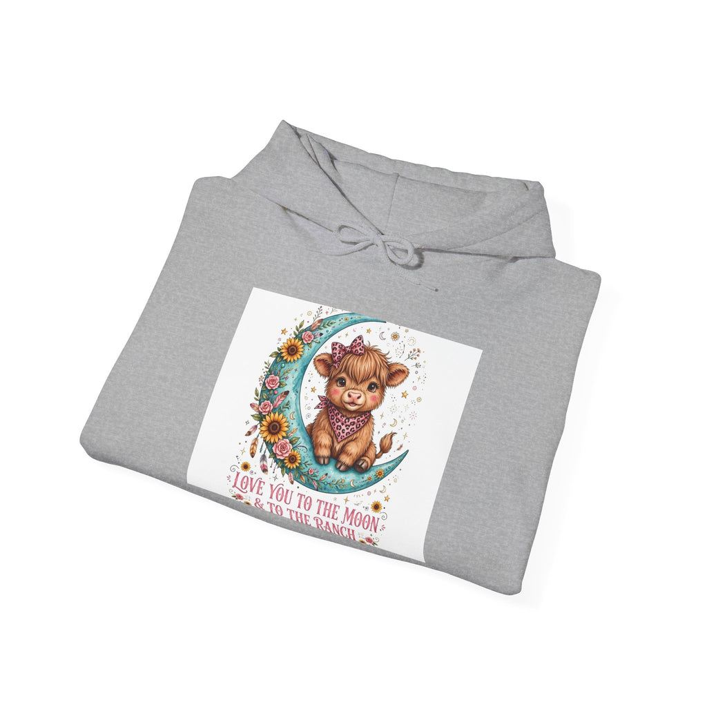 Bear on Moon Hoodie - "Love You to the Moon & to the Back" Cozy Graphic Sweatshirt