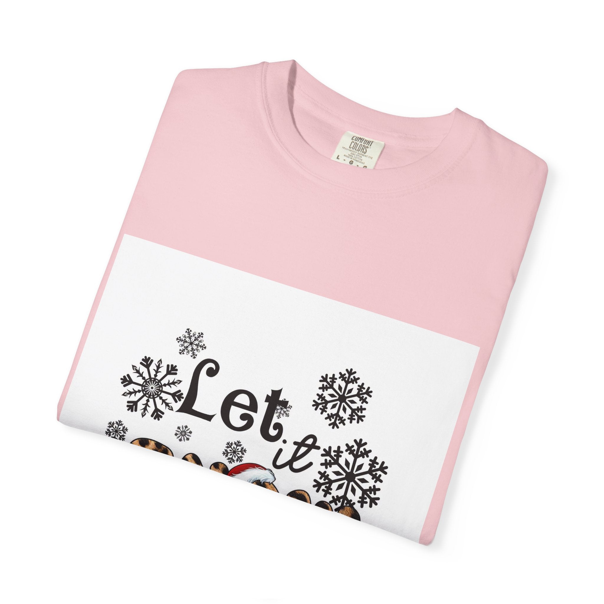 Let It Snow Leopard Print T-Shirt — Winter Snowflake Holiday Tee