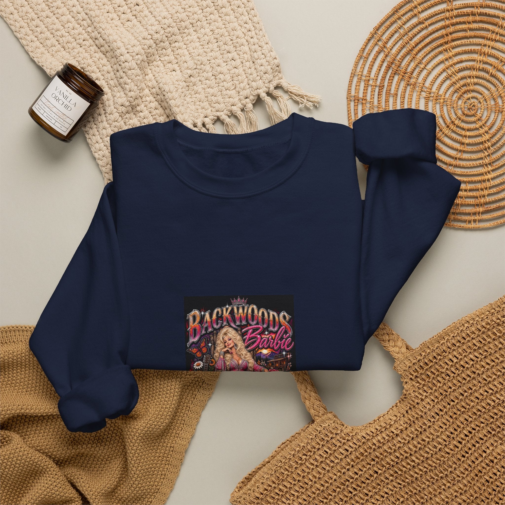 Backwoods Blonde Retro Pinup Crewneck Sweatshirt