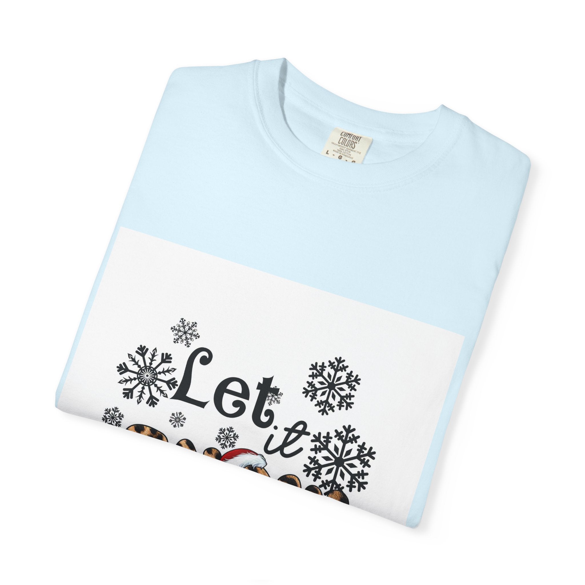 Let It Snow Leopard Print T-Shirt — Winter Snowflake Holiday Tee