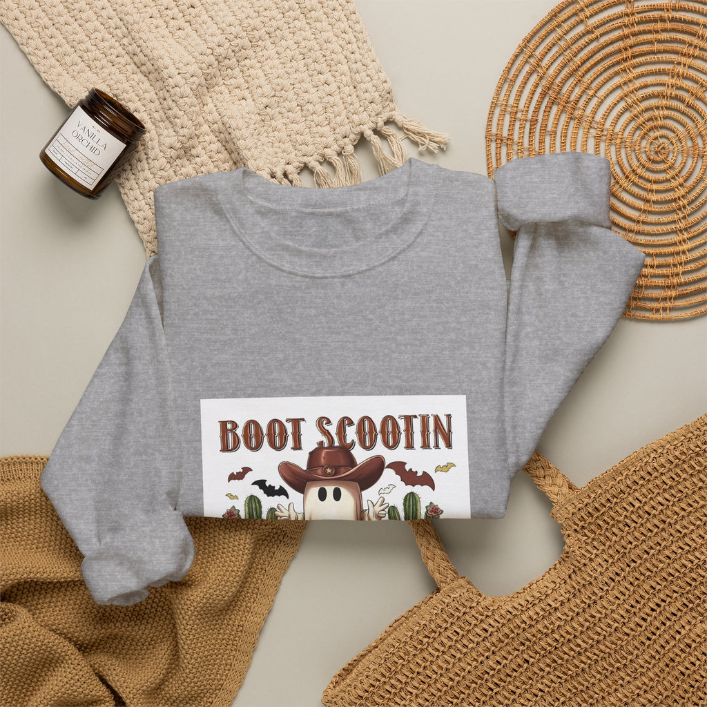 Spooky Ghost Desert Sweatshirt – "Boot Scootin Spooky" Halloween Crewneck