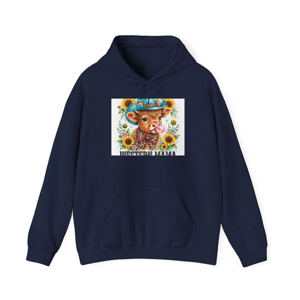 Cowgirl Cow Hoodie — Whimsical Sunflower Farm Animal Sweatshirt