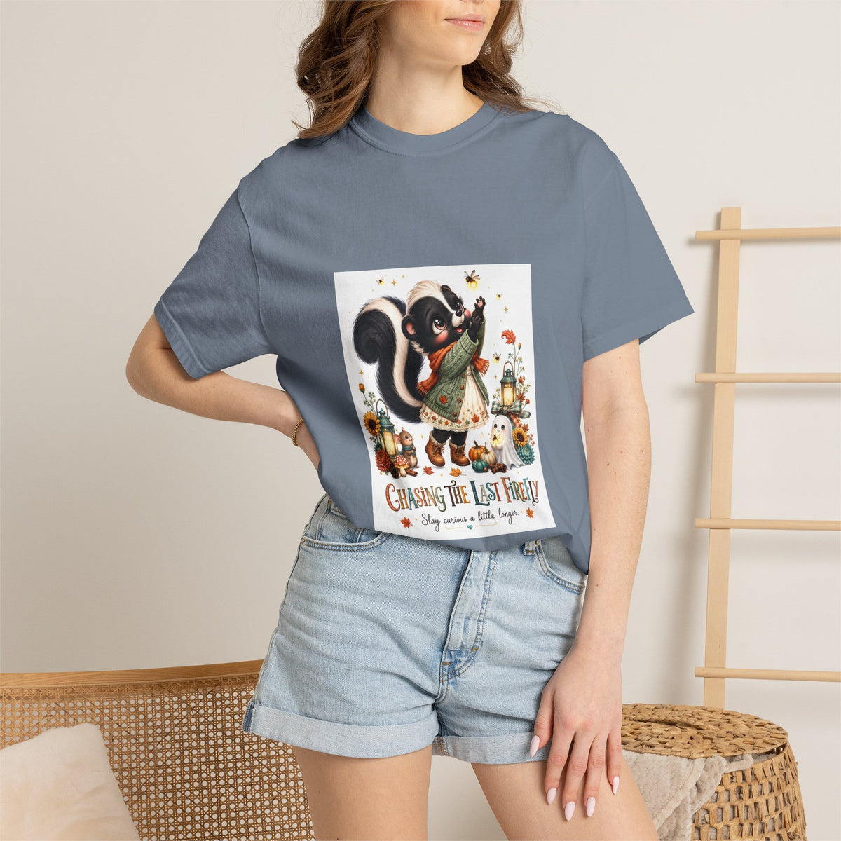 Chasing the Last Firefly Skunk Graphic T-Shirt