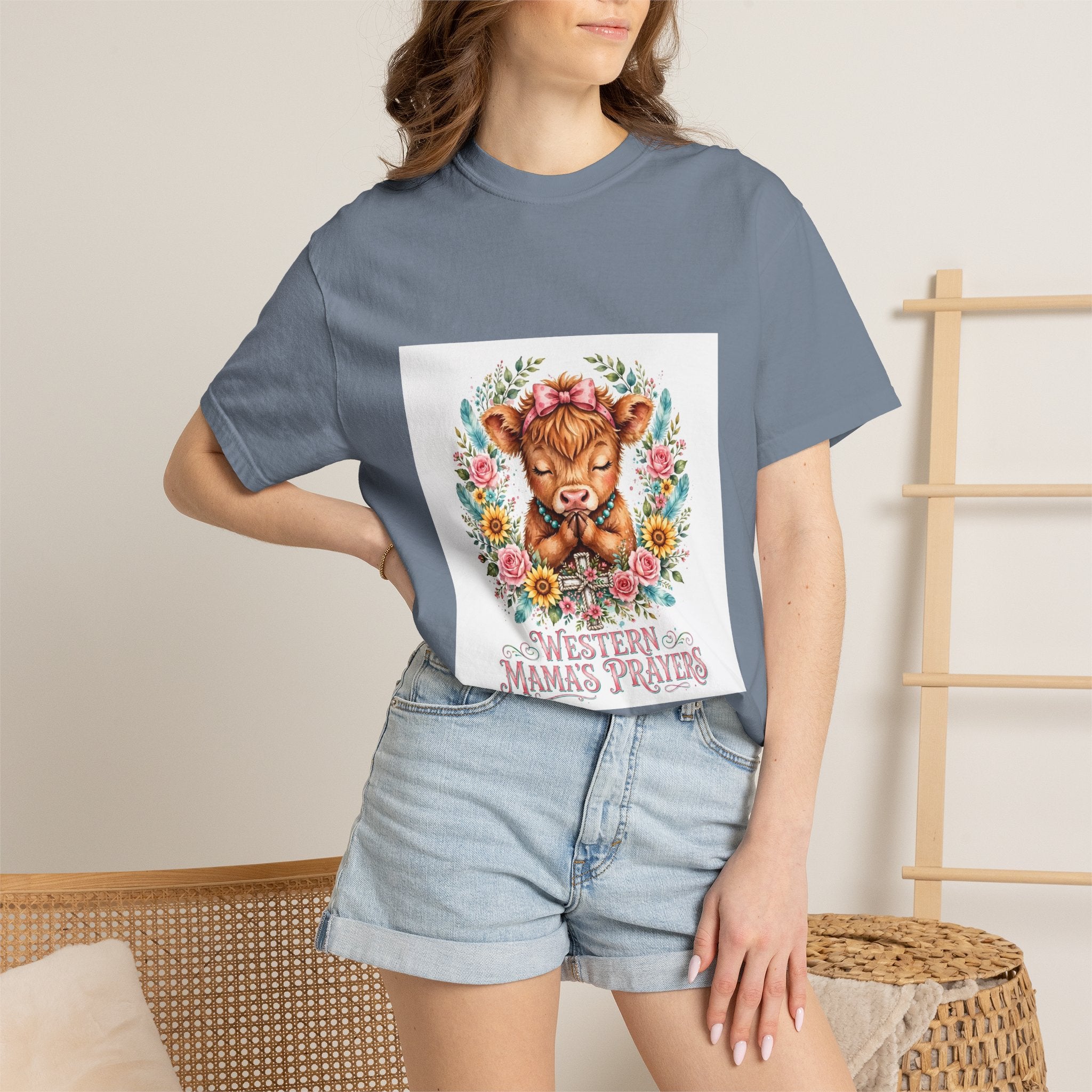 Western Mama Prayer Cow T-Shirt