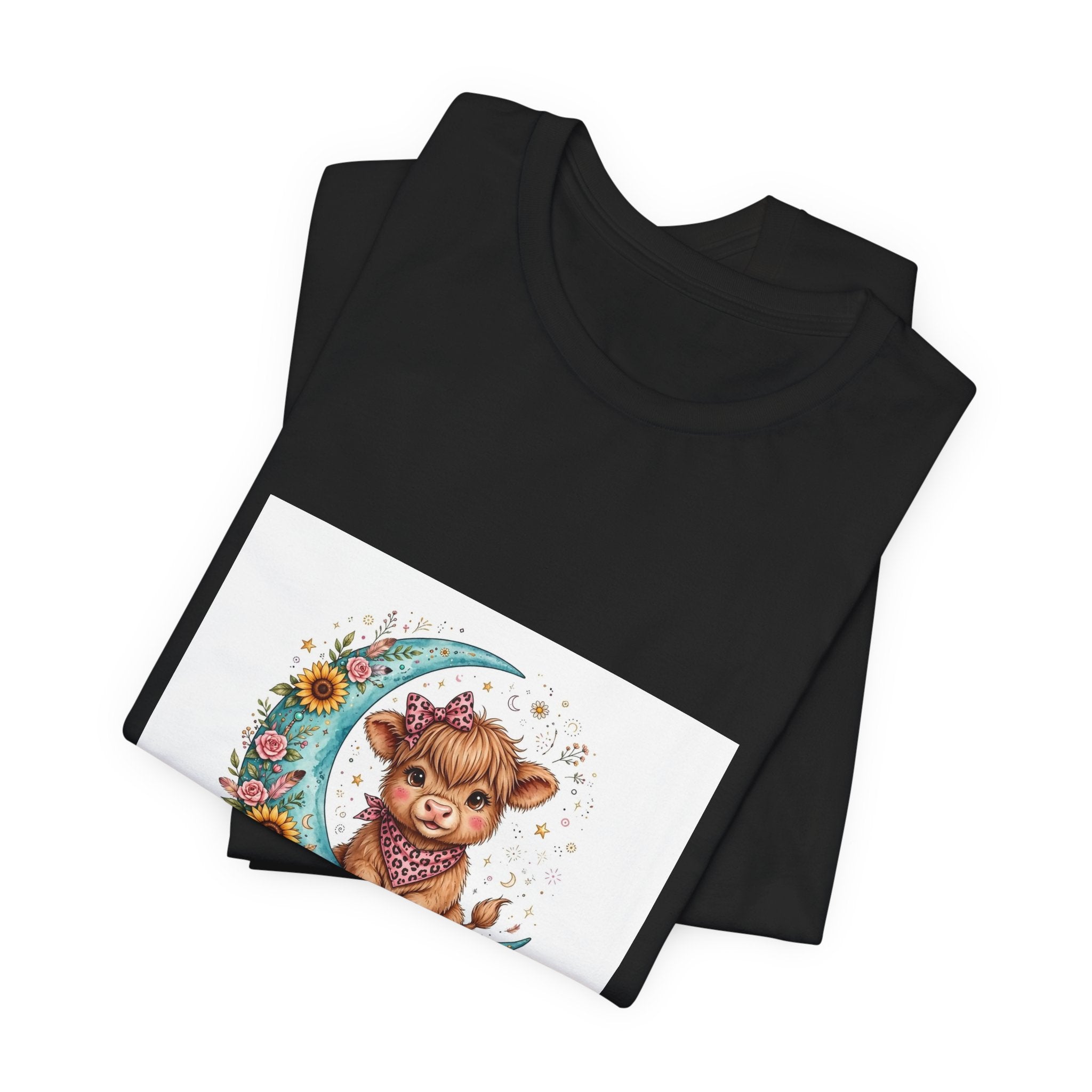 Love You to the Moon & to the Ranch Tee — Cute Cow Moon Graphic T-Shirt