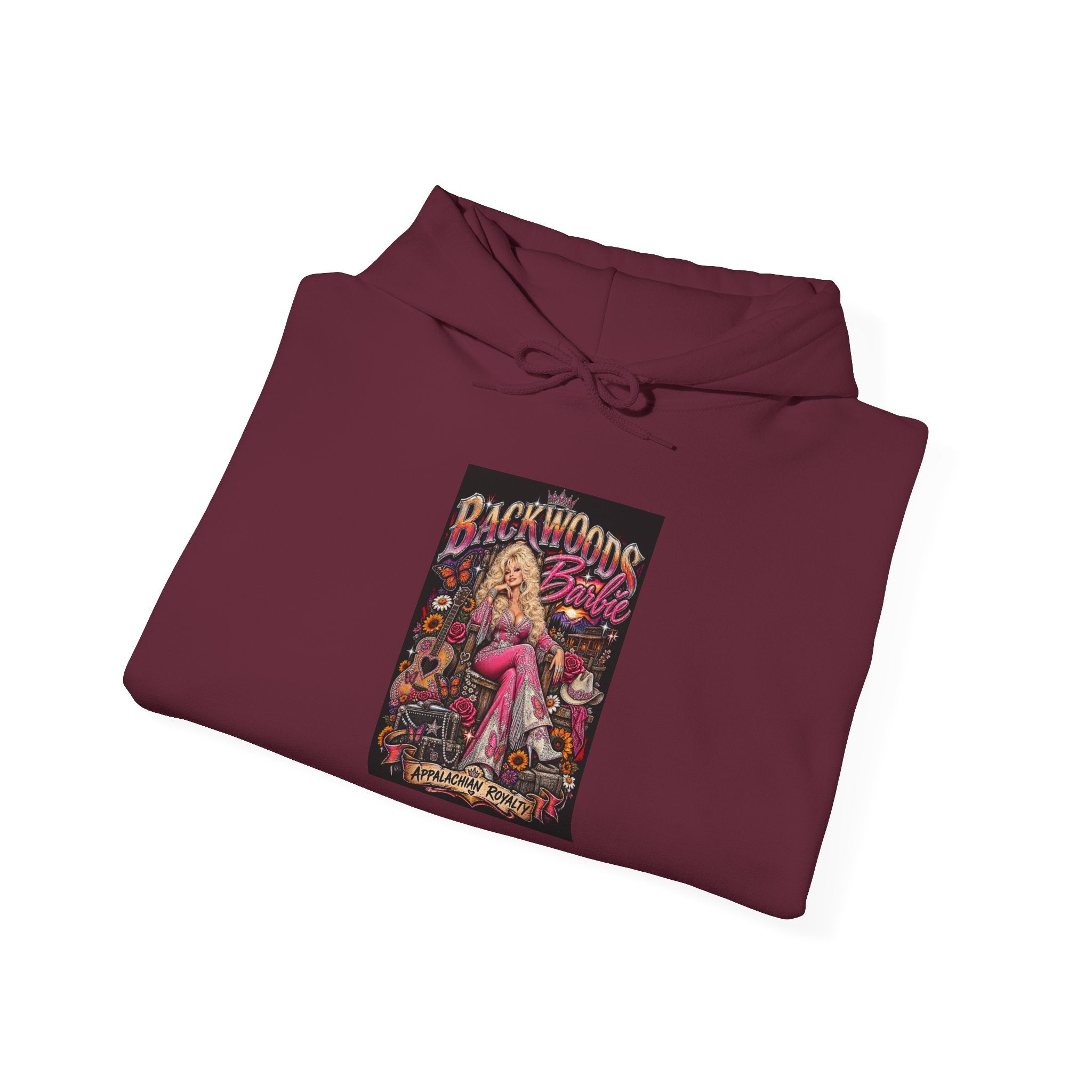 Horror Pin-Up Hoodie — "Backwoods" Retro Girl Graphic Sweatshirt