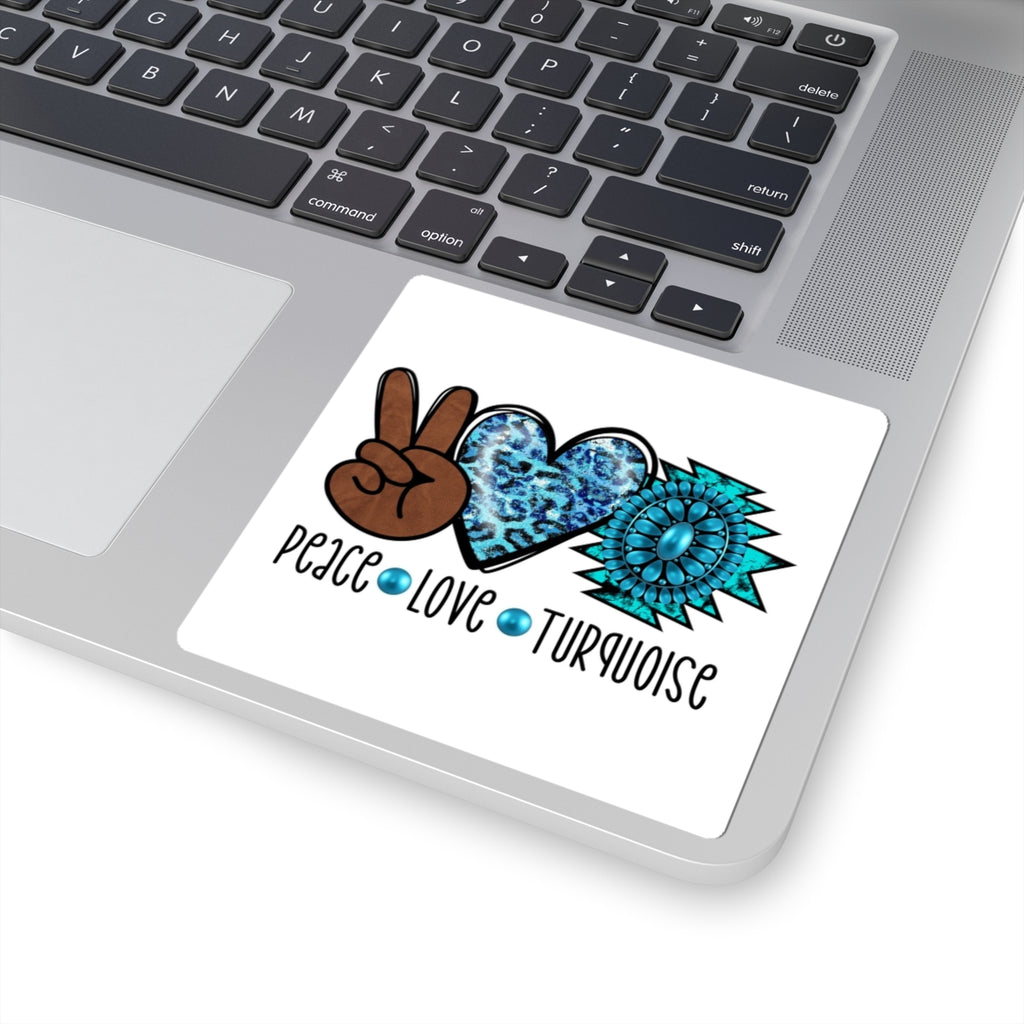 Peace Love Turquoise Sticker