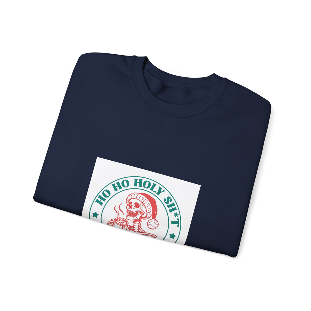 Crewneck Sweatshirt — “Ho Ho Holy Sh!t What a Year” Retro Santa Christmas Sweatshirt