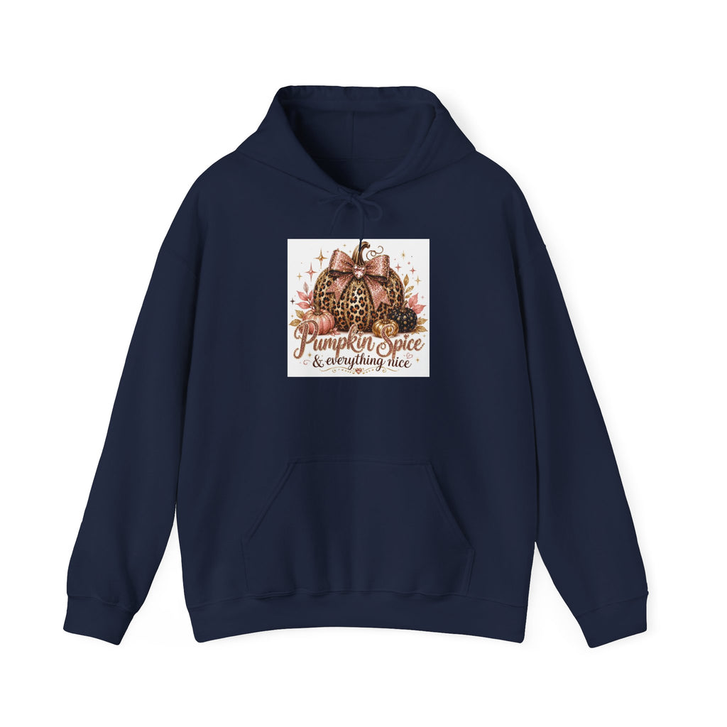 Pumpkin Spice & Everything Nice Hoodie — Fall Leopard Pumpkin Graphic