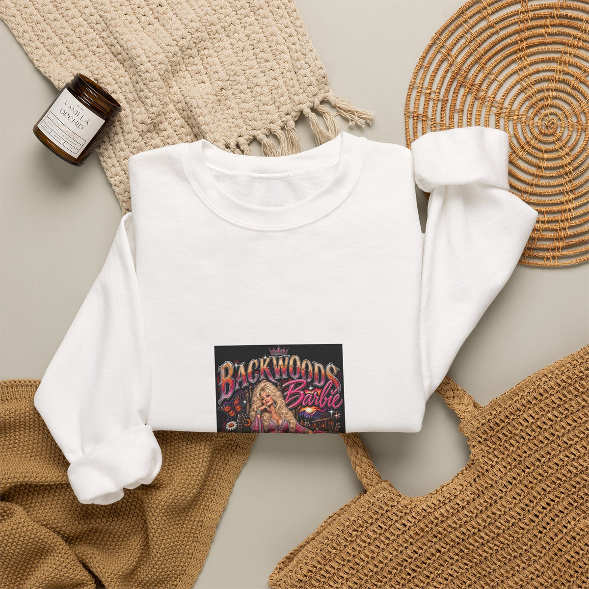 Backwoods Blonde Retro Pinup Crewneck Sweatshirt