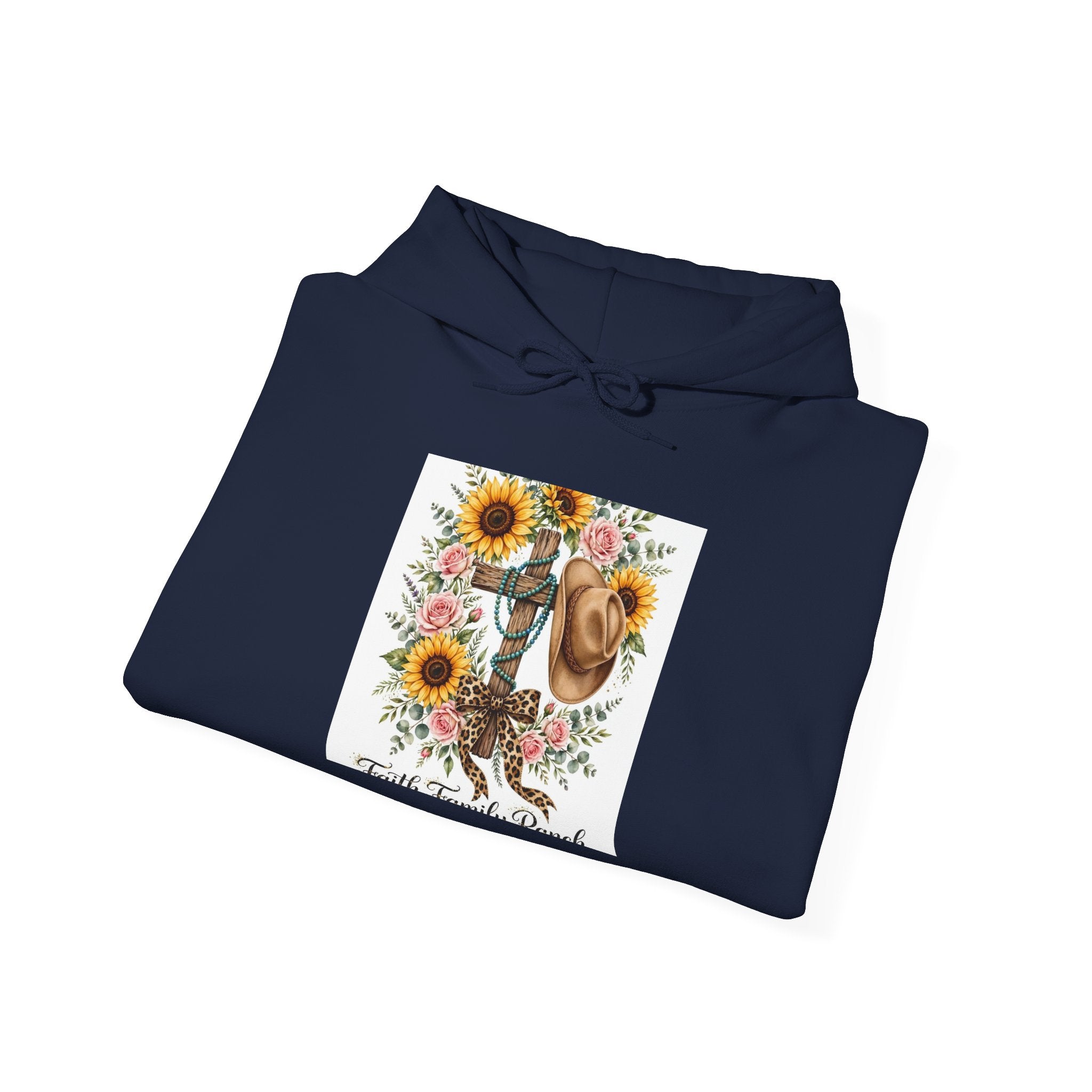 Horse & Sunflower Hoodie - Rustic Western Equestrian Sweatshirt