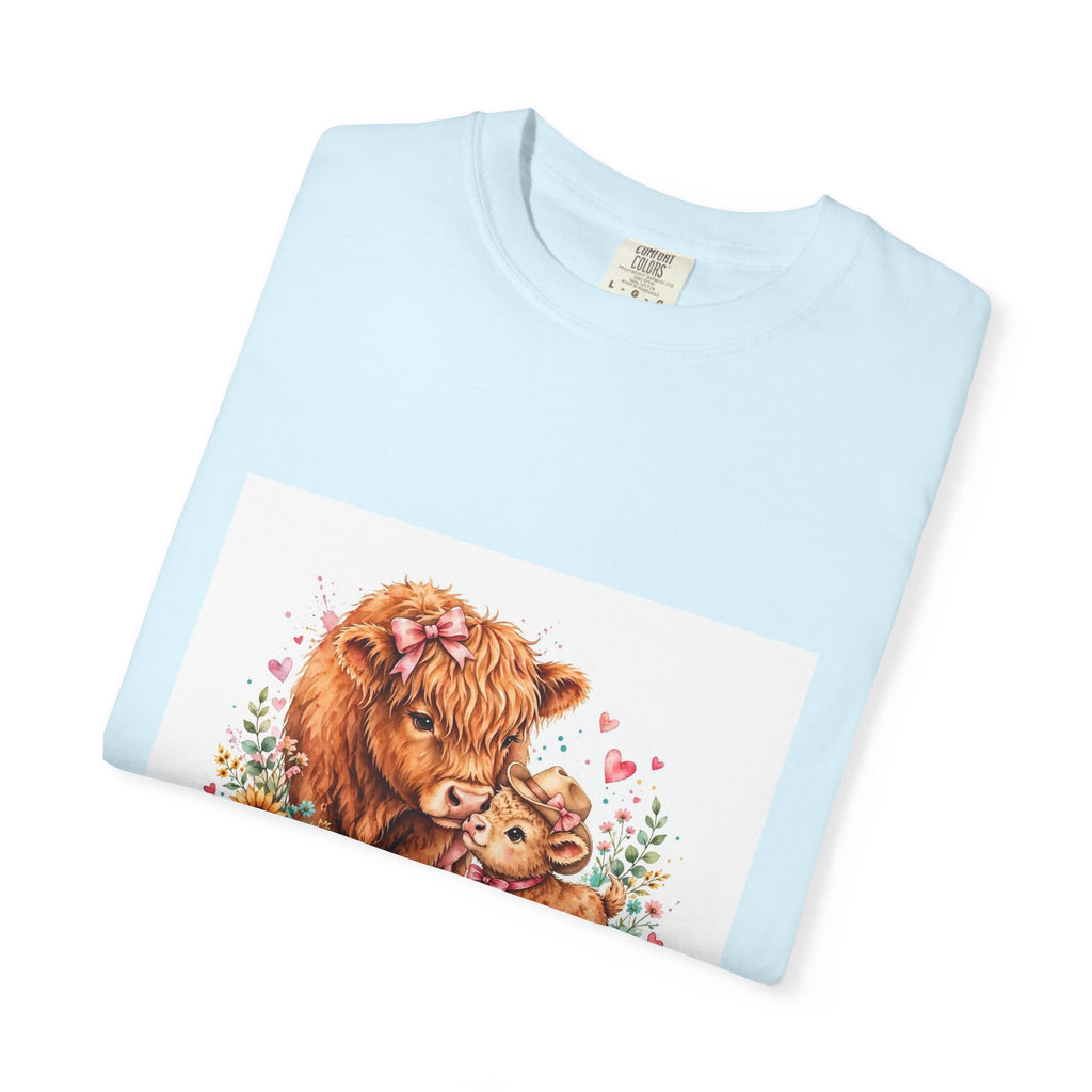 Mama's Little Cowgirl T-Shirt – Cute Highland Cow Mom & Calf Graphic