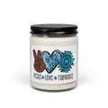Turquoise Peace Love Candle — 9oz Scented Soy Jar