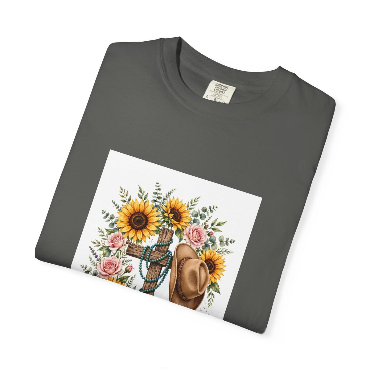 Faith Family Ranch T-Shirt — Sunflower Cowboy Hat Graphic Tee