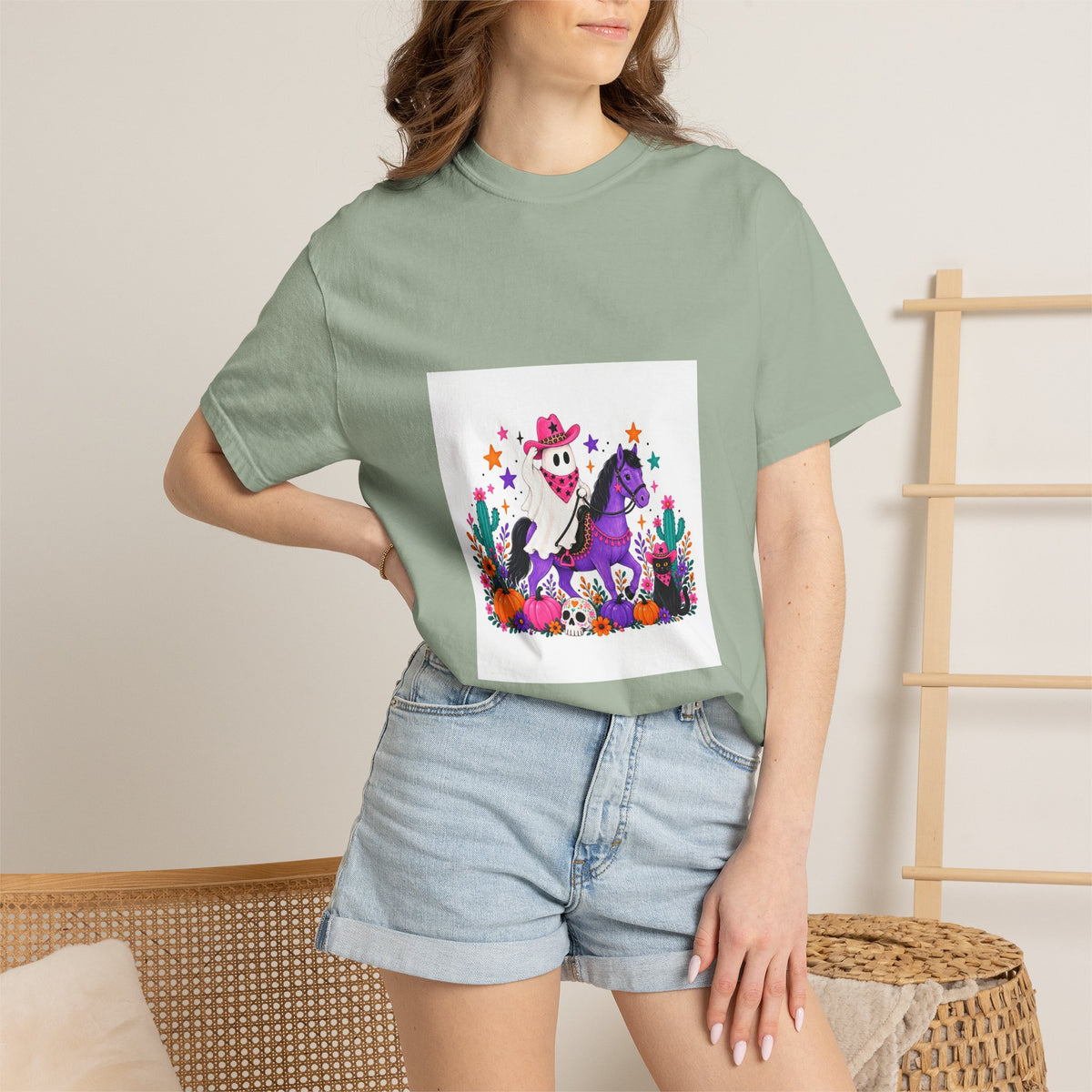 Day of the Dead Cowboy Horse T-Shirt — Cute Día de los Muertos Skeleton Rider Design