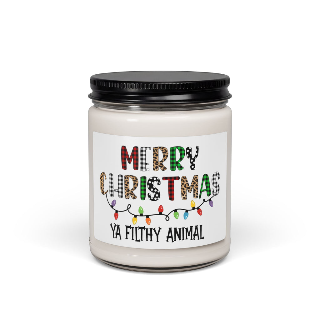 Merry Christmas Ya Filthy Animal Soy Candle — 9oz Scented Holiday Candle