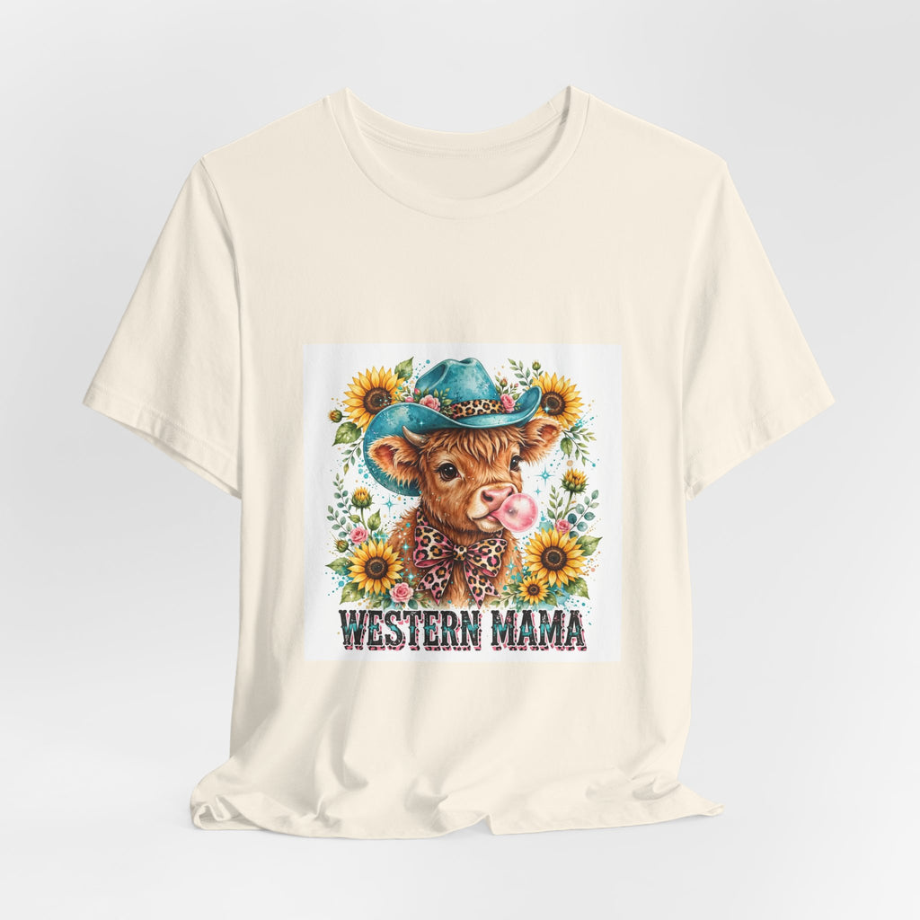 Western Mama Cow Tee — Floral Cowboy Cowgirl Graphic T-Shirt