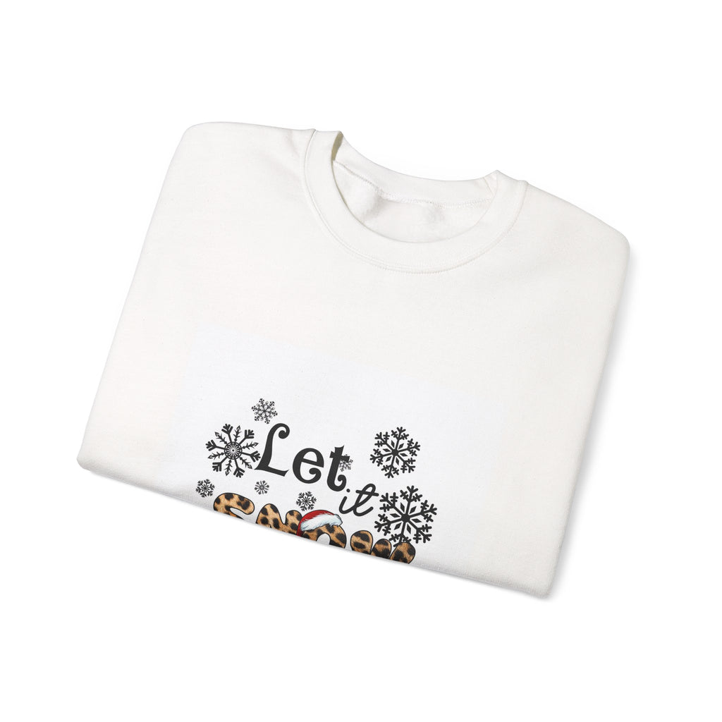 Let It Snow Leopard Snowflake Crewneck Sweatshirt