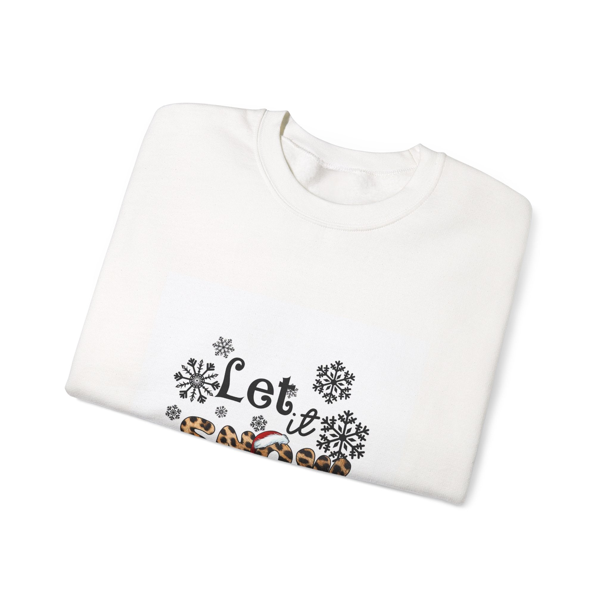 Let It Snow Leopard Snowflake Crewneck Sweatshirt