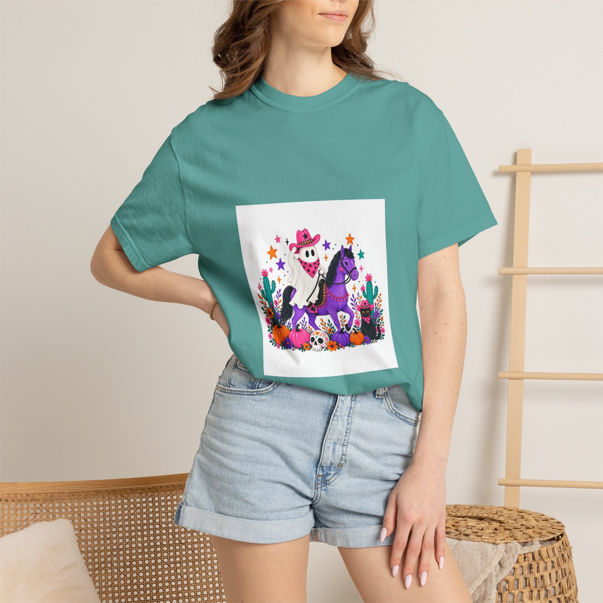 Day of the Dead Cowboy Horse T-Shirt — Cute Día de los Muertos Skeleton Rider Design