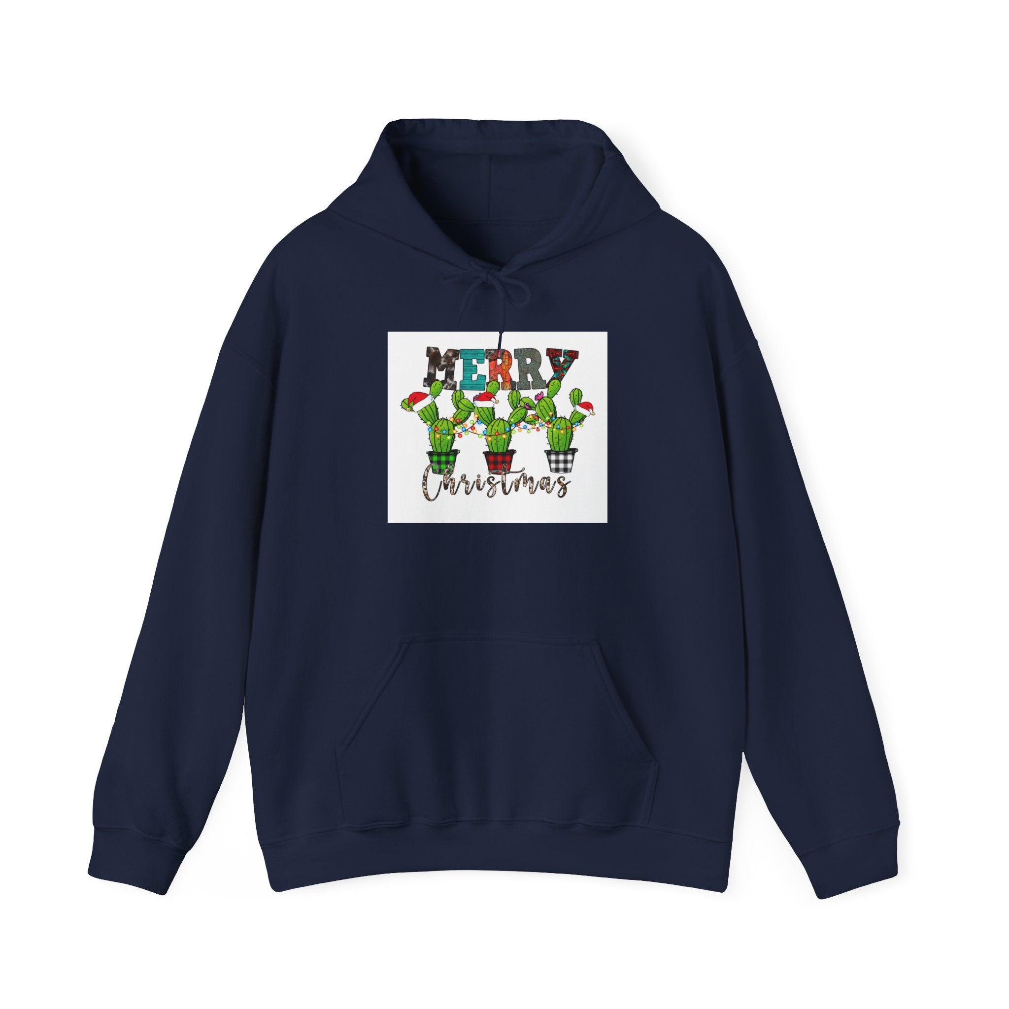 Merry Christmas Cactus Hoodie – Cute Holiday Plant Graphic Sweatshirt