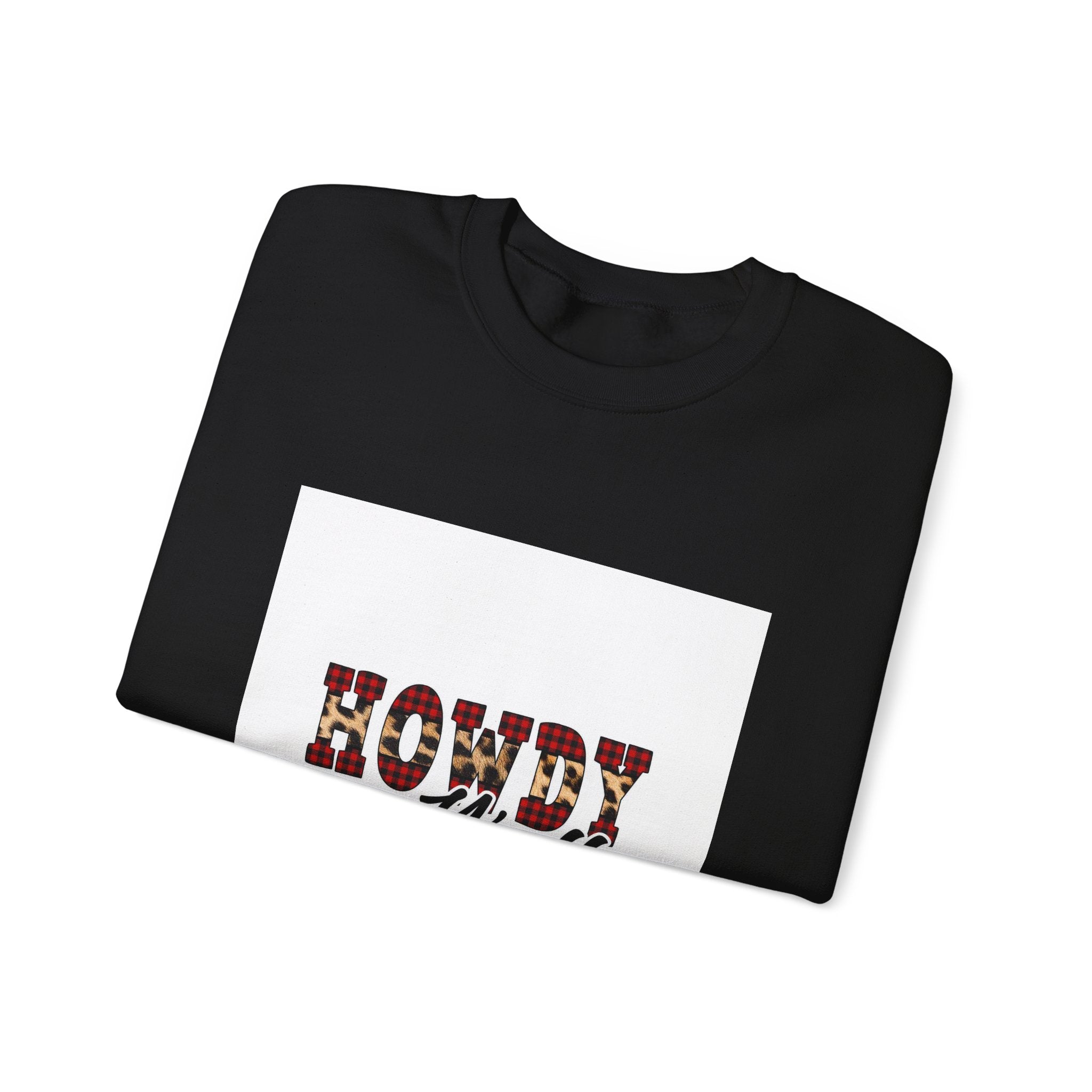 Howdy y'all Crewneck Sweatshirt - Plaid Western Graphic Pullover