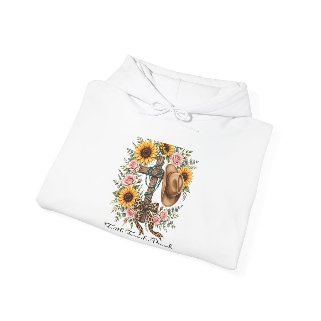 Horse & Sunflower Hoodie - Rustic Western Equestrian Sweatshirt