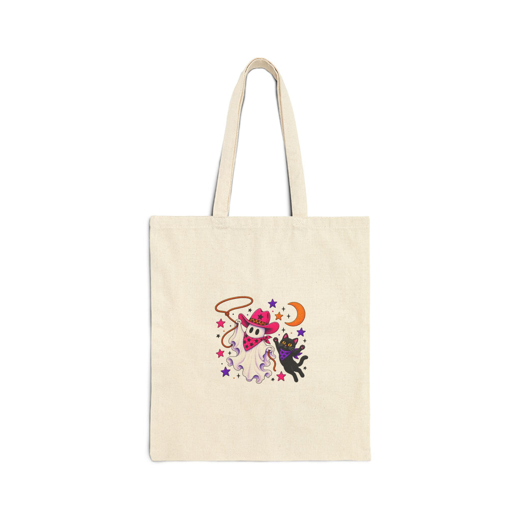 Halloween Ghost Tote Bag - Cute Witch Ghost Canvas Shopper