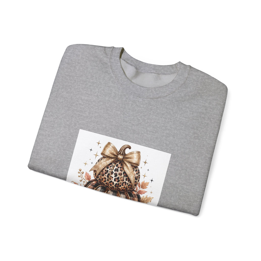 Blessed Pumpkin Sweatshirt — Leopard & Buffalo Plaid Fall Crewneck