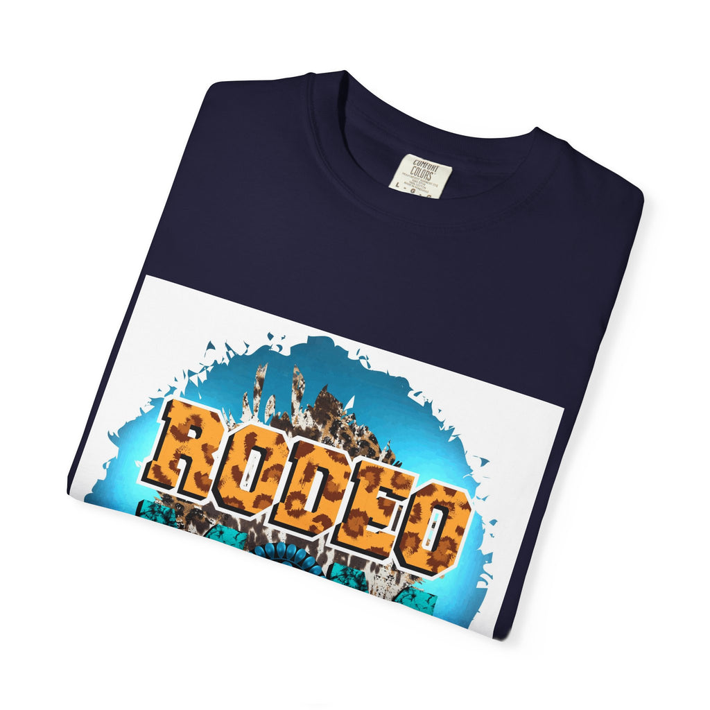 Rodeo Mom Graphic T-Shirt — Western Cowgirl Bronc & Turquoise Design