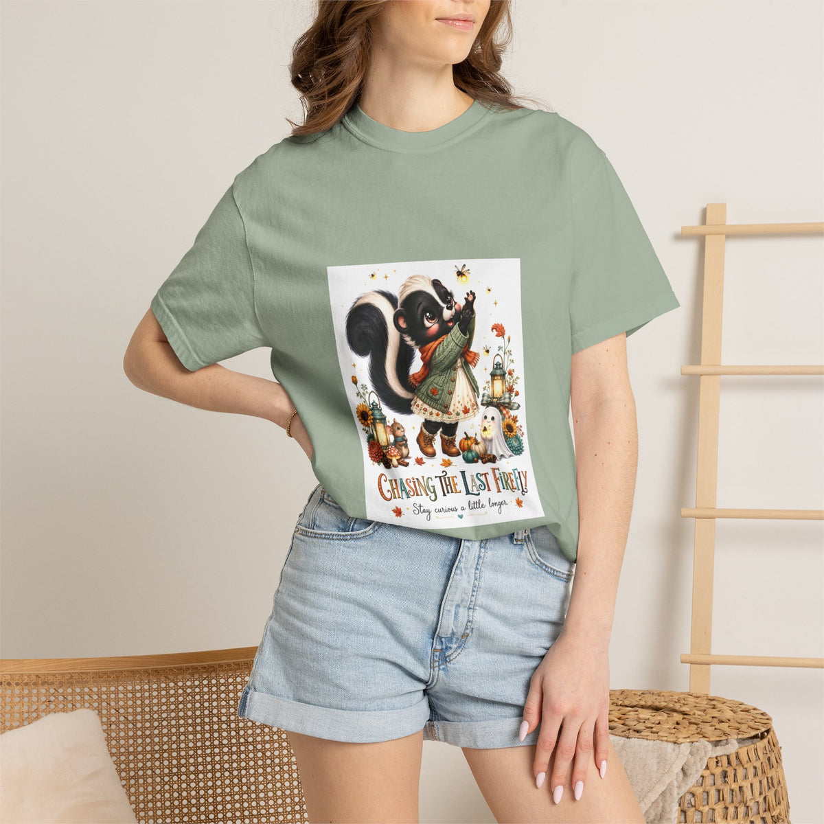 Chasing the Last Firefly Skunk Graphic T-Shirt