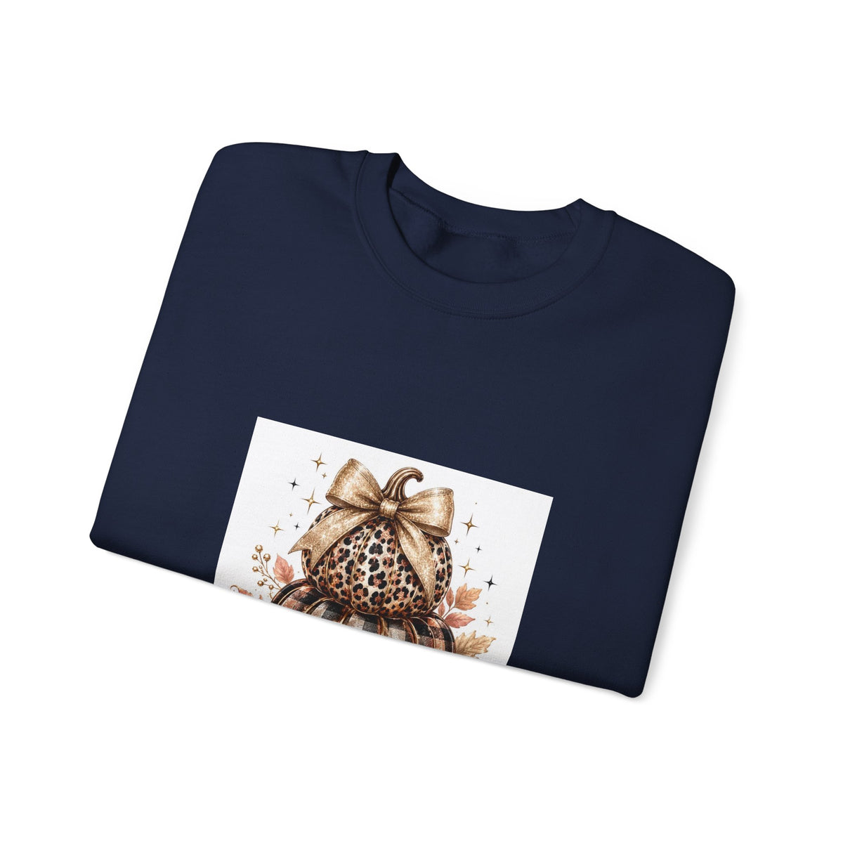 Blessed Pumpkin Sweatshirt — Leopard & Buffalo Plaid Fall Crewneck
