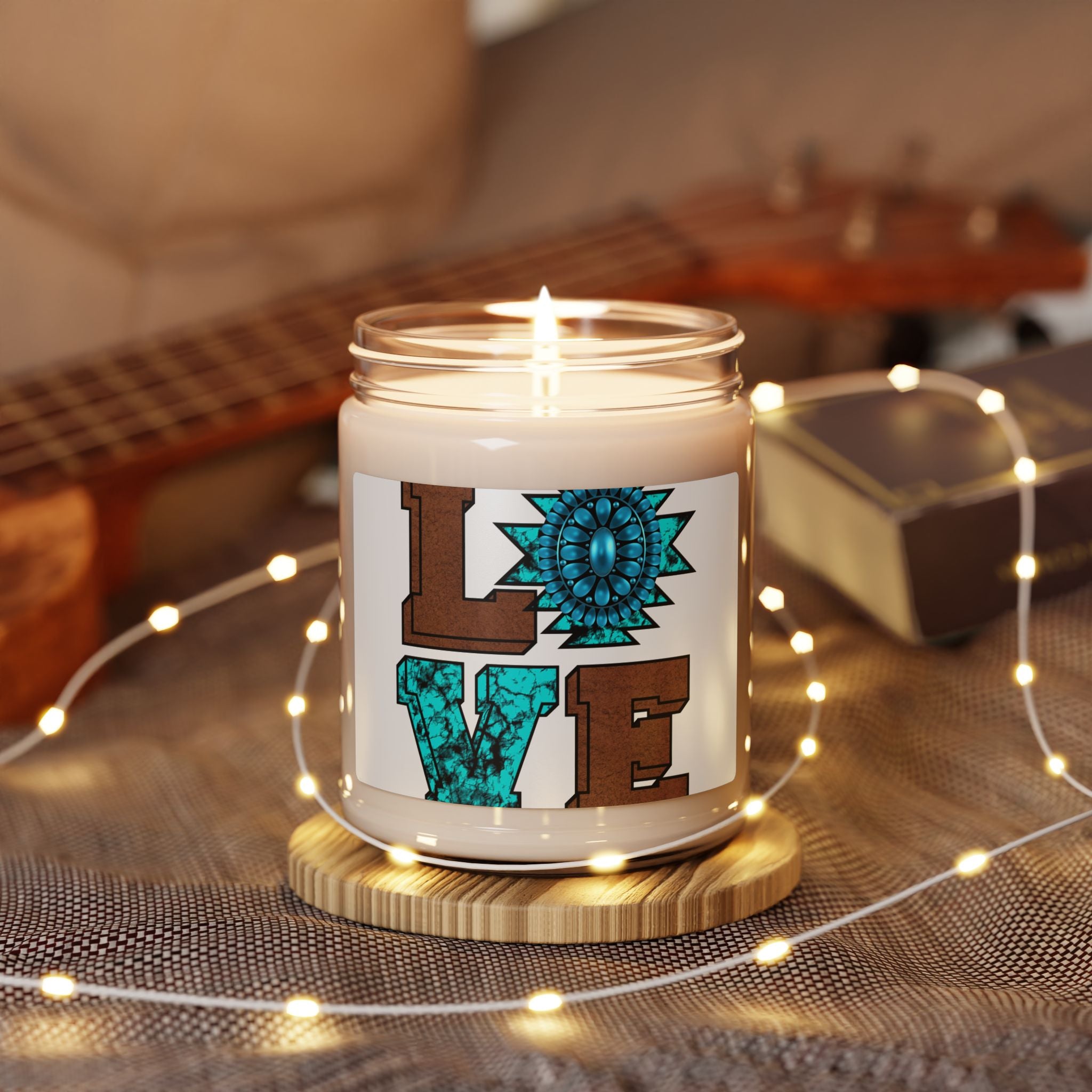 LOVE Turquoise Western Soy Candle — 9oz Scented Jar