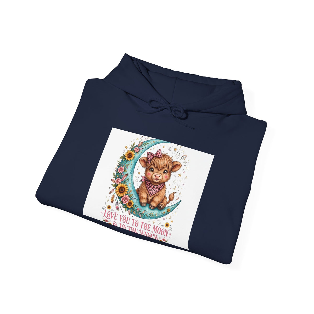 Bear on Moon Hoodie - "Love You to the Moon & to the Back" Cozy Graphic Sweatshirt