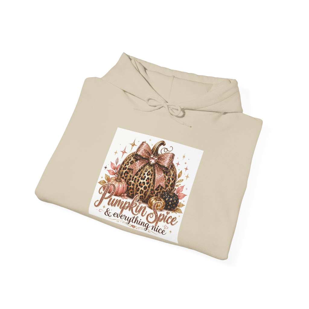 Pumpkin Spice & Everything Nice Hoodie — Fall Leopard Pumpkin Graphic