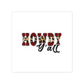 Howdy y’all Plaid & Leopard Sticker — Western Rustic Kiss-Cut Decal for Laptops, Water Bottles & Gifts