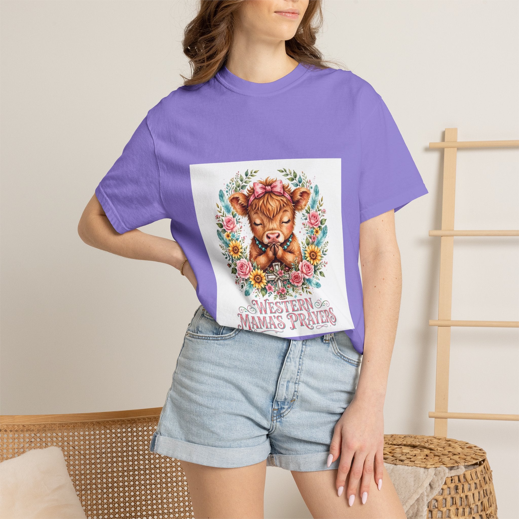 Western Mama Prayer Cow T-Shirt