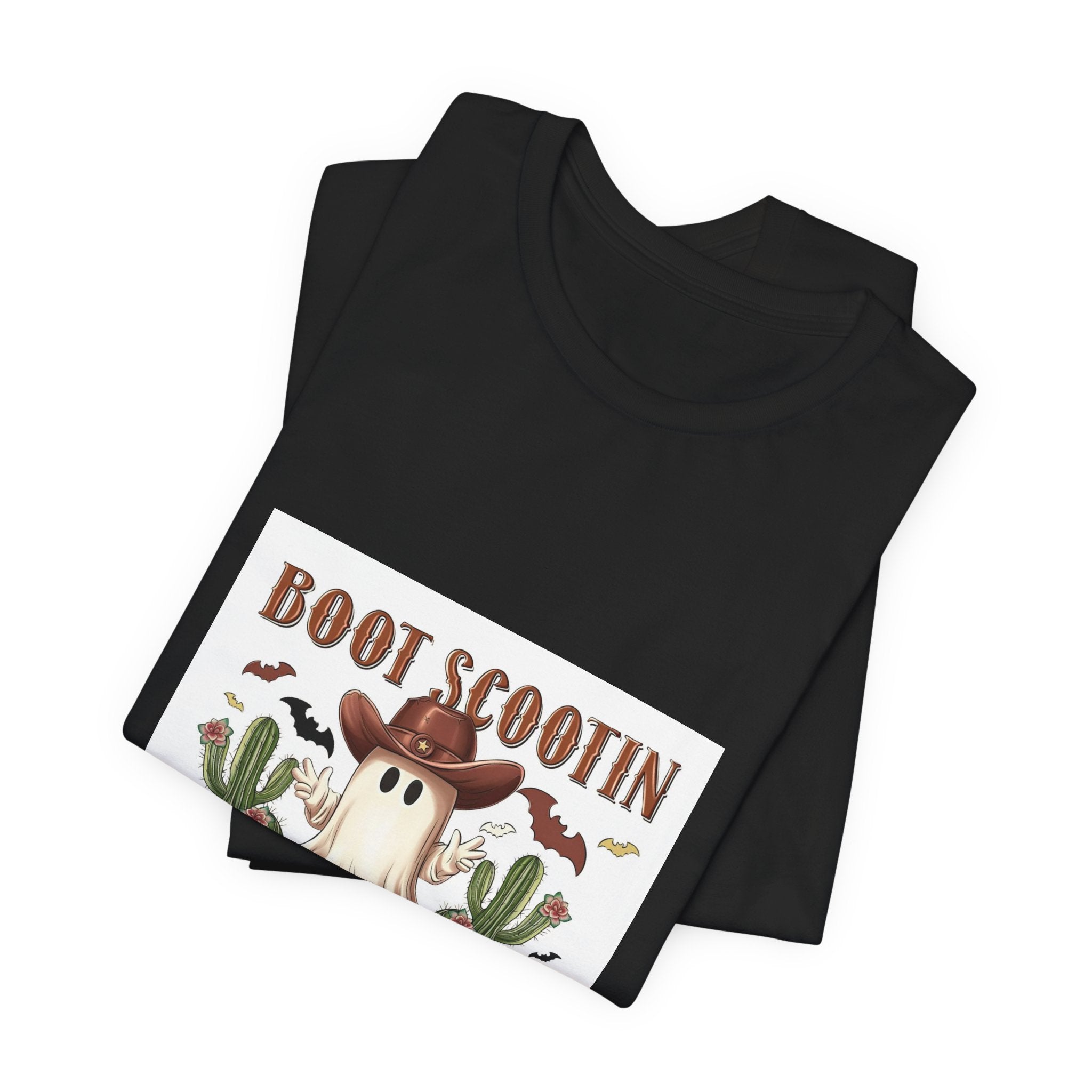 Ghost Cowboy Tee - "Boot Scootin Spooky" Western Halloween T-Shirt
