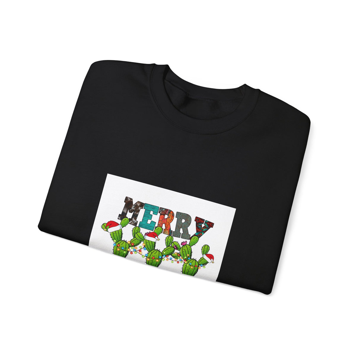 Christmas Cactus Sweatshirt — "Merry Christmas" Holiday Crewneck