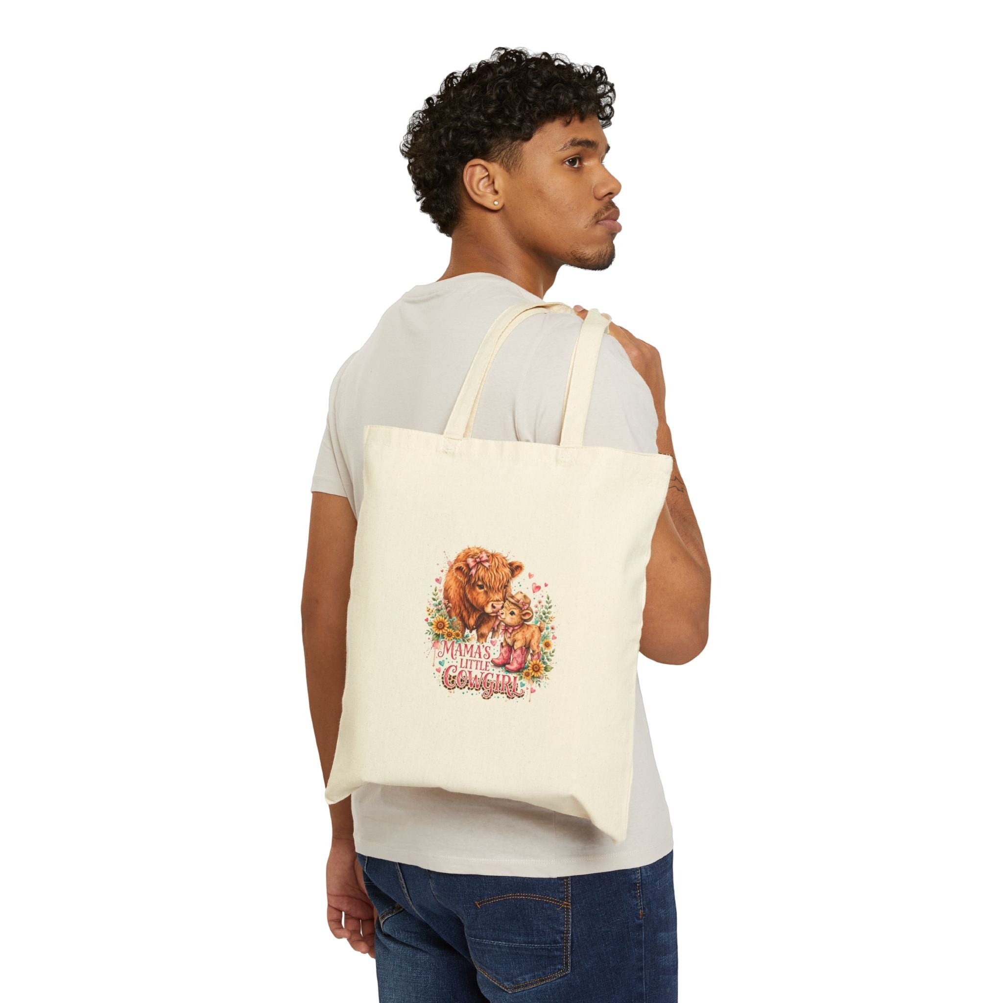 Mama's Little Cub Canvas Tote Bag — Cute Bear Mom & Baby Reusable Grocery Bag