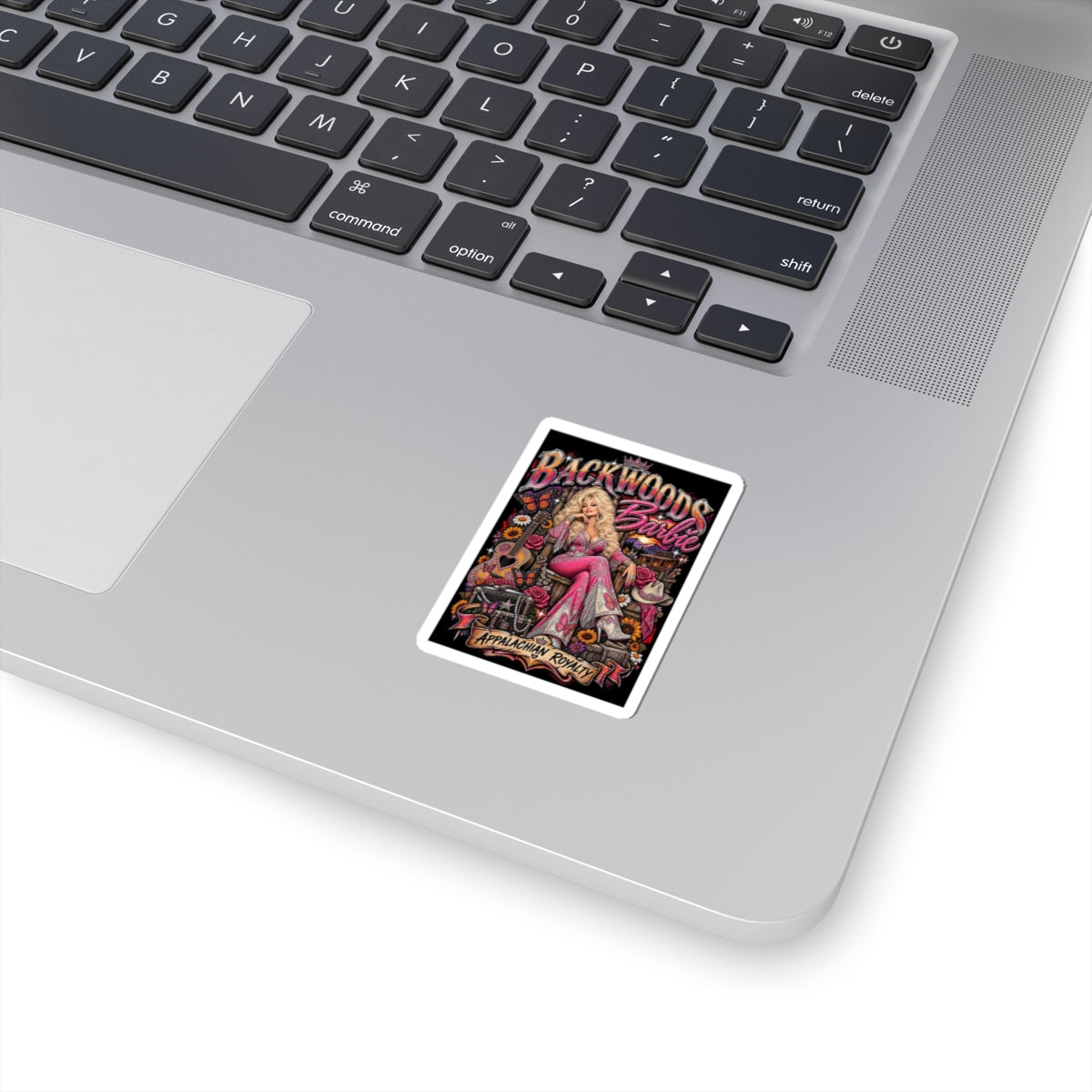 Backwoods Barbie Kiss-Cut Sticker — Appalachian Royalty Retro Glam Decal