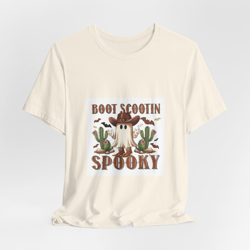Ghost Cowboy Tee - "Boot Scootin Spooky" Western Halloween T-Shirt