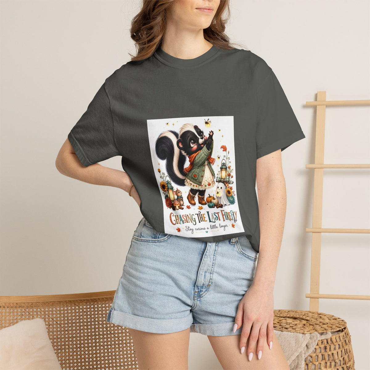 Chasing the Last Firefly Skunk Graphic T-Shirt