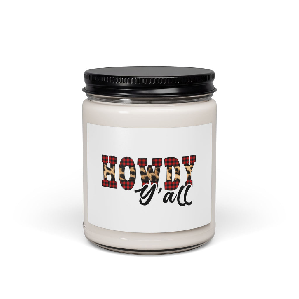 Howdy Y'all Plaid Soy Candle — 9oz Scented Jar