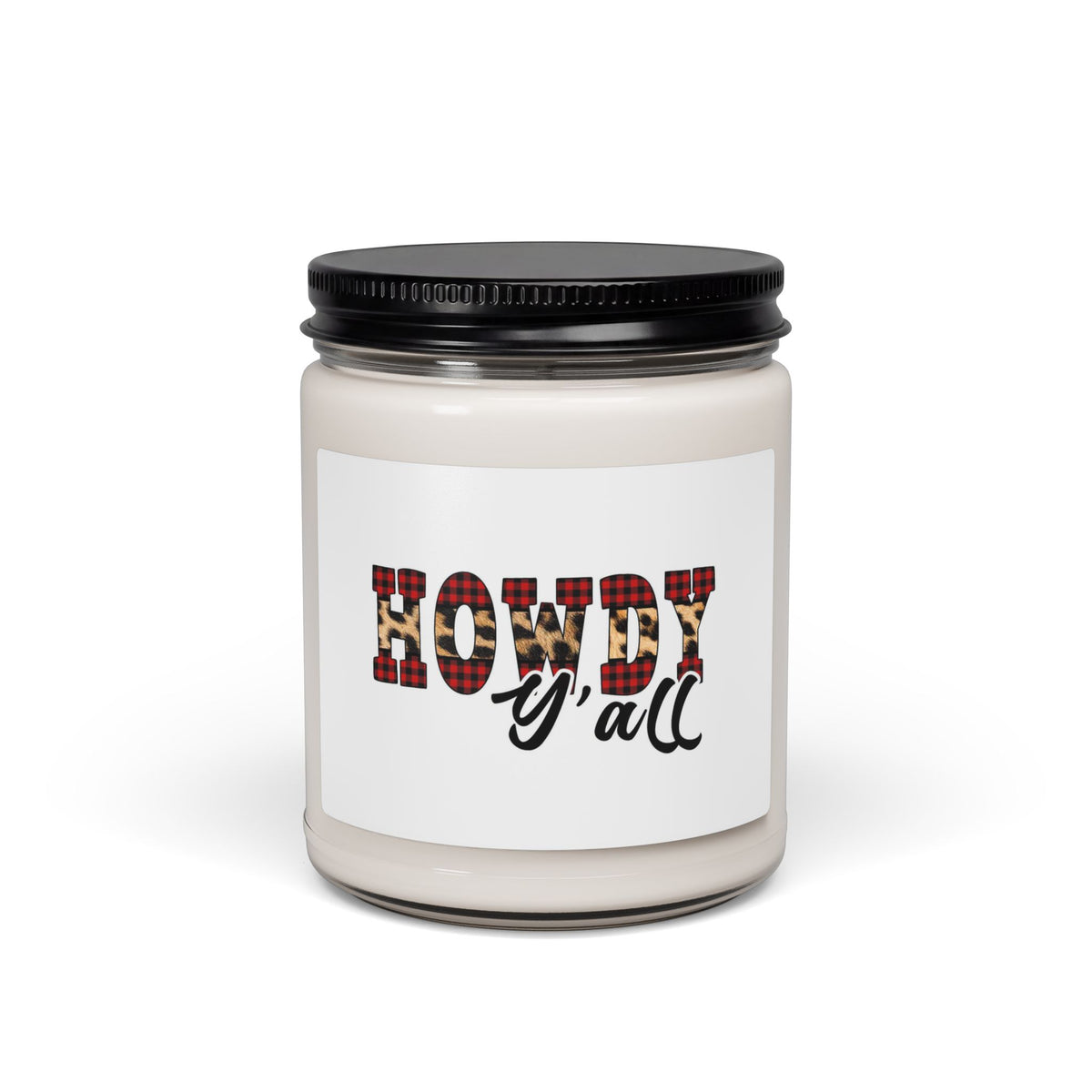 Howdy Y'all Plaid Soy Candle — 9oz Scented Jar