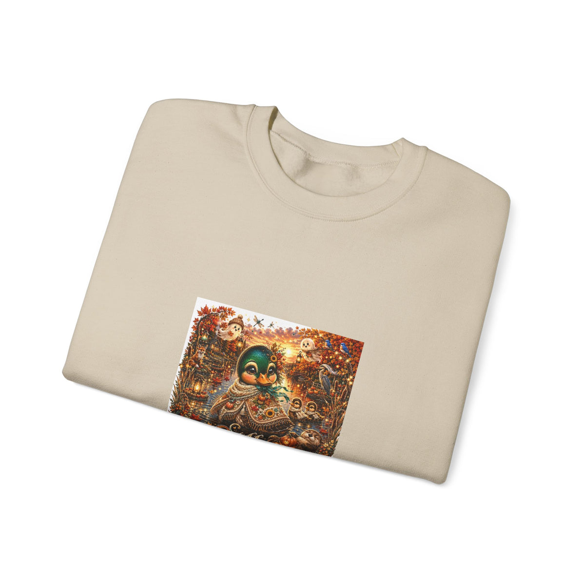 Autumn Sunset Skull Crewneck Sweatshirt – 'Still Waters' Vintage Halloween Graphic