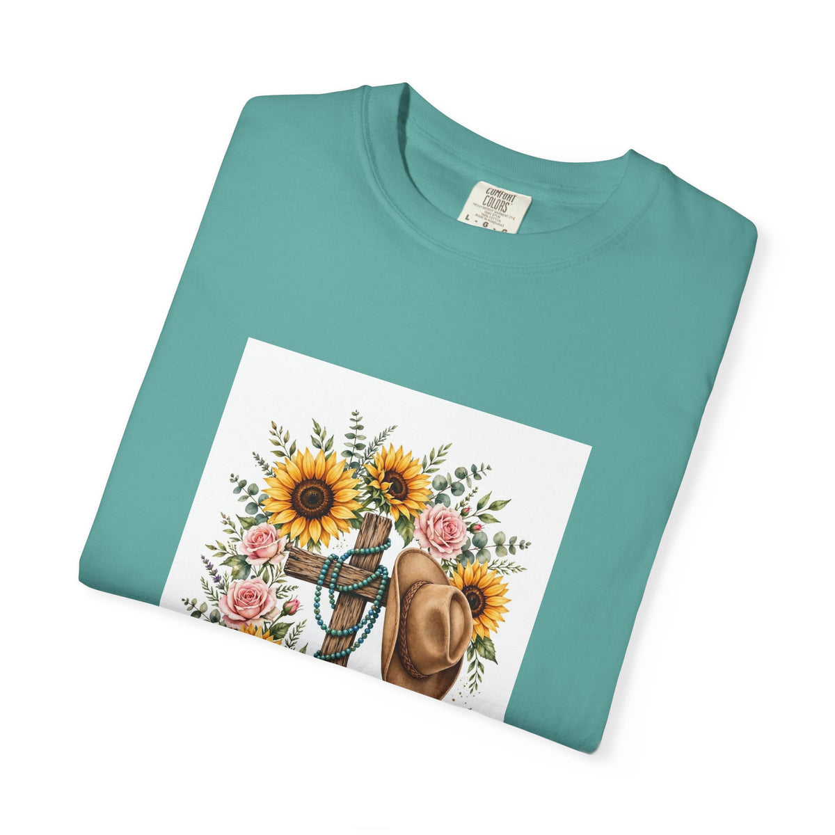 Faith Family Ranch T-Shirt — Sunflower Cowboy Hat Graphic Tee