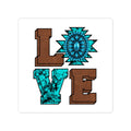 Turquoise Western "LOVE" Kiss-Cut Sticker
